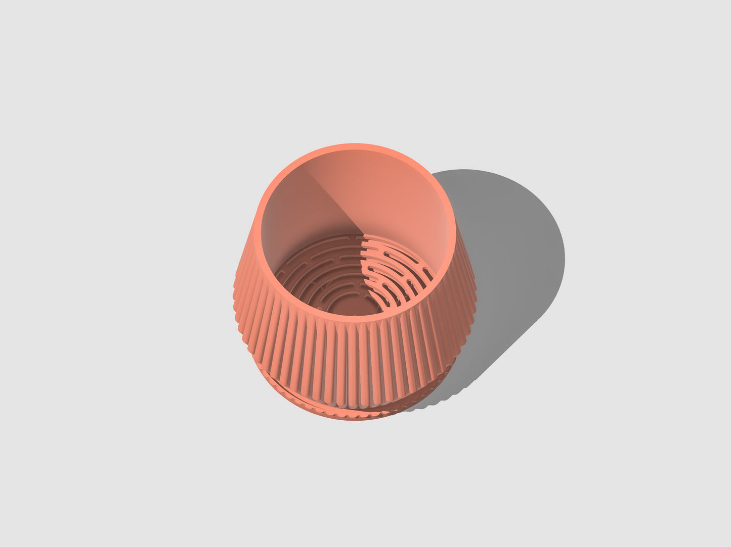 Stratos Modern Plant Pot with Drainage, 3D Printed Planter Pot Unique Modern Ribbed Design, Lightweight Stratos