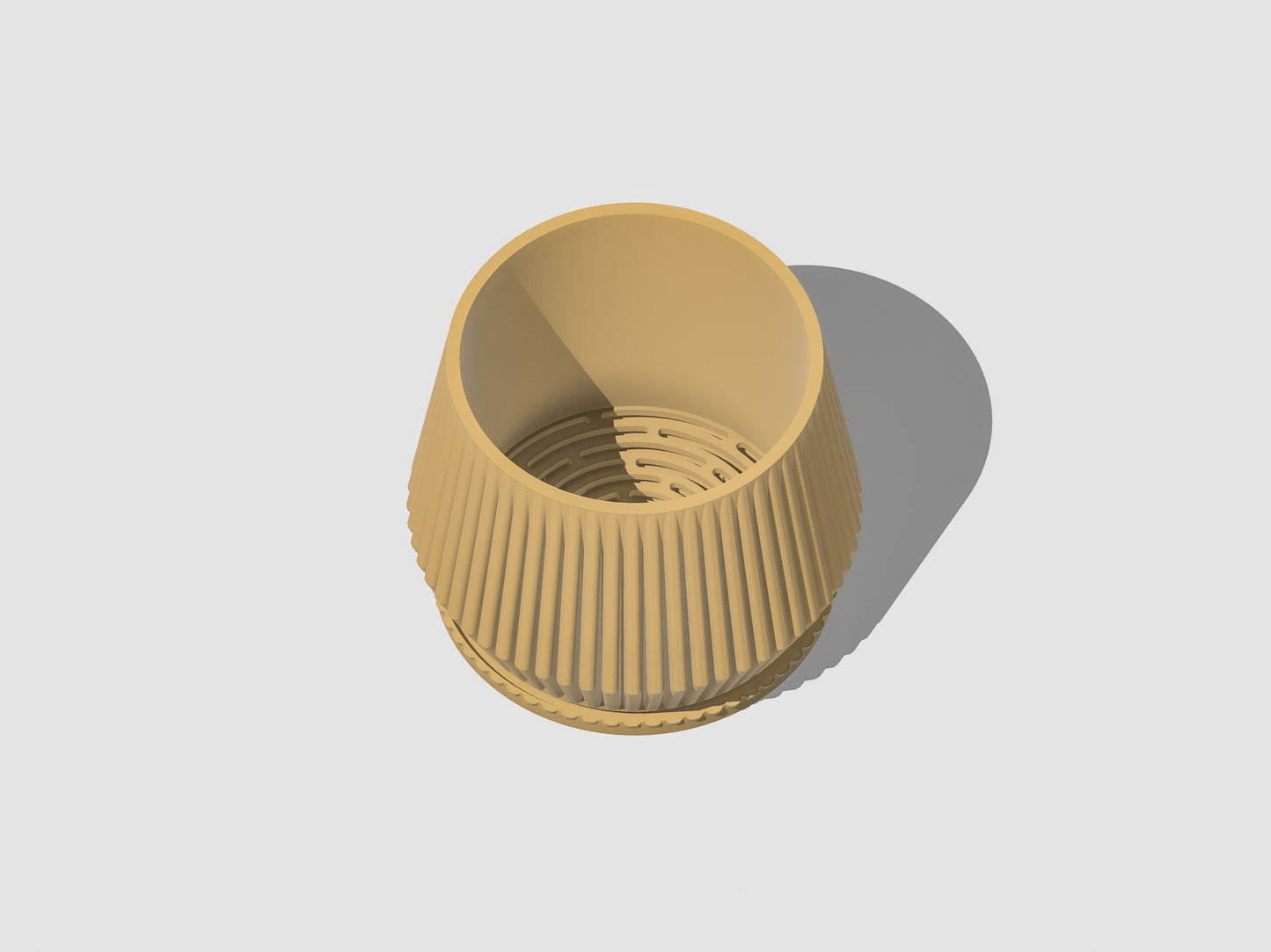 Stratos Modern Plant Pot with Drainage, 3D Printed Planter Pot Unique Modern Ribbed Design, Lightweight Stratos