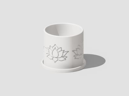 Lotus Flower Plant Pot with Drainage and Add on Drip Tray, Multiple Sizes and Colors Available