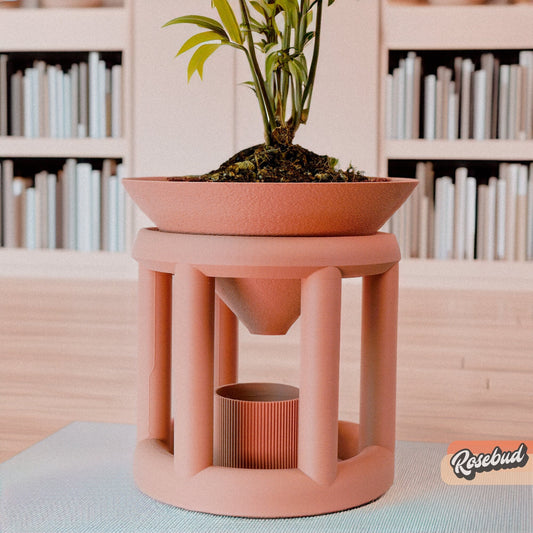 Plant Stand with Plant Pot for Indoors - Perfect for House Plants and Plant Lovers, Gift for Plant Lover, Art Deco Planter Stands, Conduit