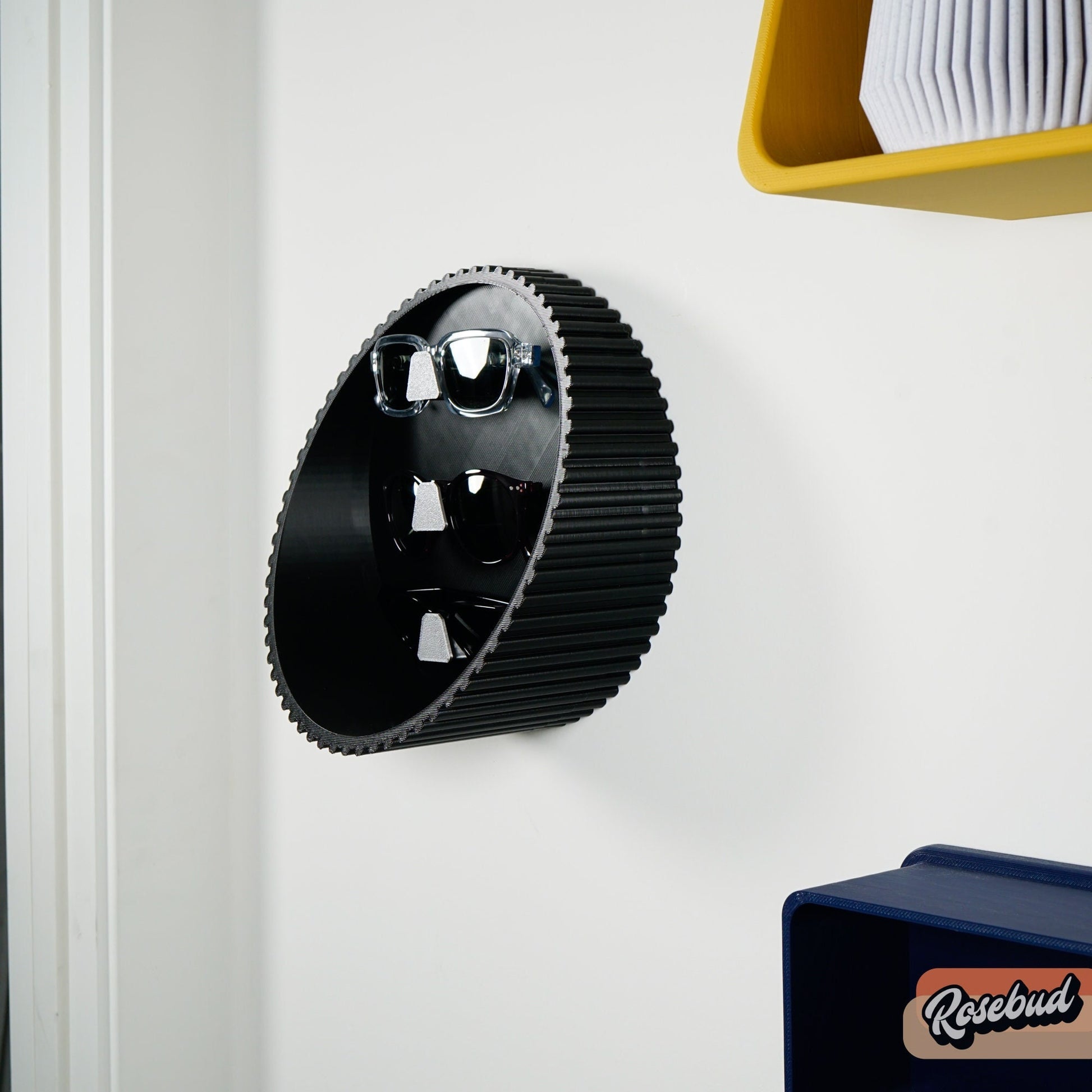 Sunglasses Floating Shelves for Wall, Mid-Century Modern Room Decor, Unique 3D Printed Eyeglasses Display Case, Maximalist Hosting Decor