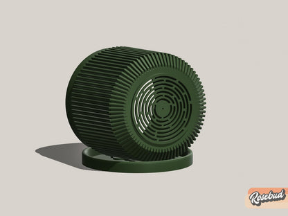 Modern Ribbed Planter with Drainage | 3D Printed Plant Pot 4–11 Inch | Black, White, Beige | Raised Letter Drip Tray