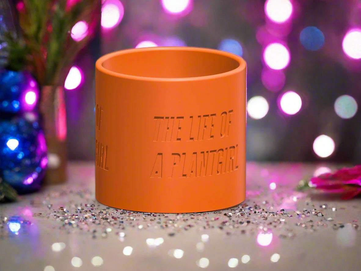 Life of a Showgirl Planter with Drainage and Saucer in Shiny Orange, Plant and Garden lover Gift, Swift Gift Ideas, Indoor and Outdoor