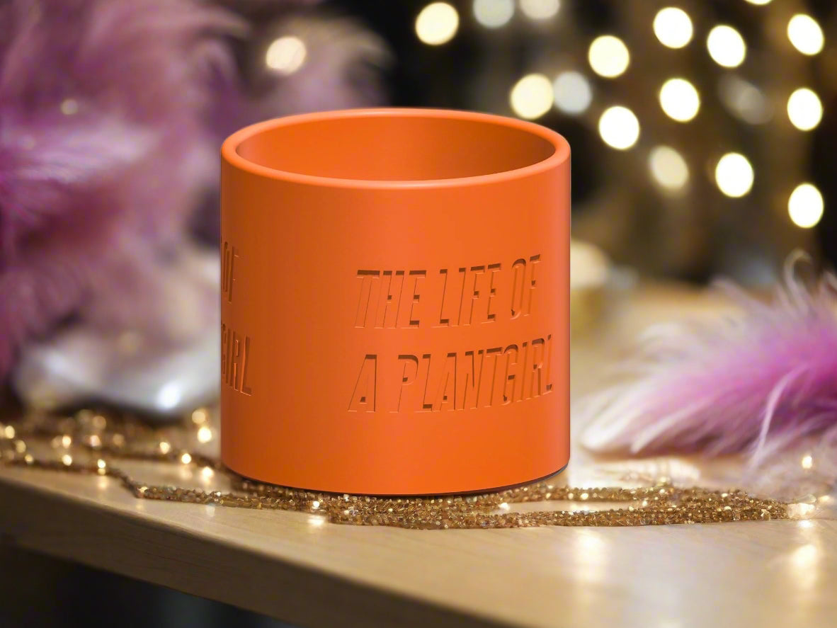 Life of a Showgirl Planter with Drainage and Saucer in Shiny Orange, Plant and Garden lover Gift, Swift Gift Ideas, Indoor and Outdoor