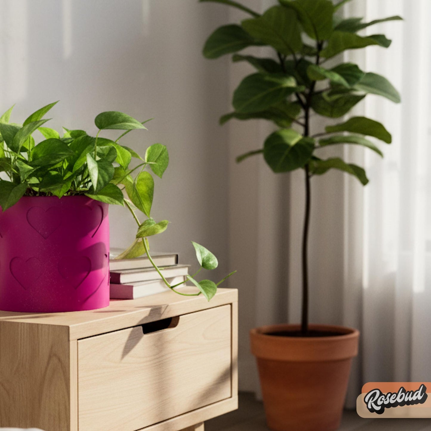 Modern Heart Plant Pot with Drainage & Saucer in Pink or Red – Unique Valentine’s Day Gift for Plant Lovers, 3d Printed Planter Couple Ideas