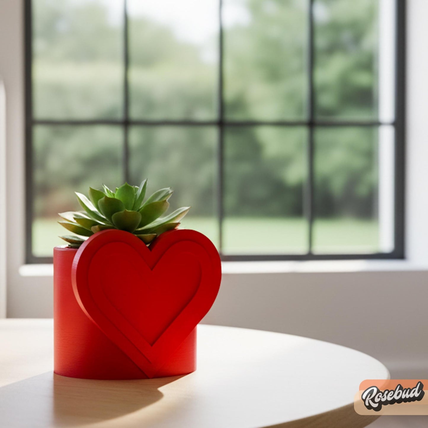 Modern Heart Plant Pot with Drainage & Saucer in Pink or Red – Unique Valentine’s Day Gift for Plant Lovers, 3d Printed Planter Couple Ideas
