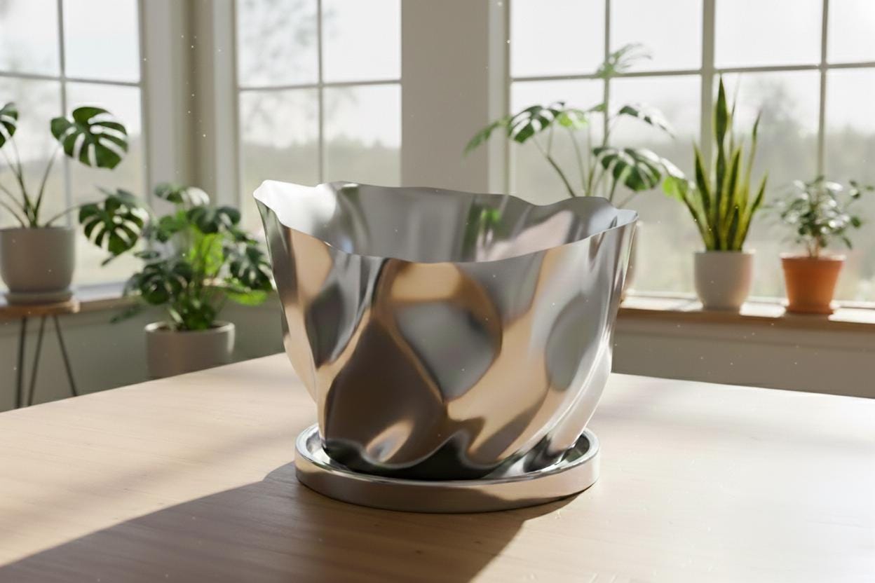 large indoor planter with drainage tray Modern Rosebud Planter with Drainage and Drip Tray Ripple Textured Plant Pot Indoor Minimalist Decor Small Medium Large Crystal / Large + Tray