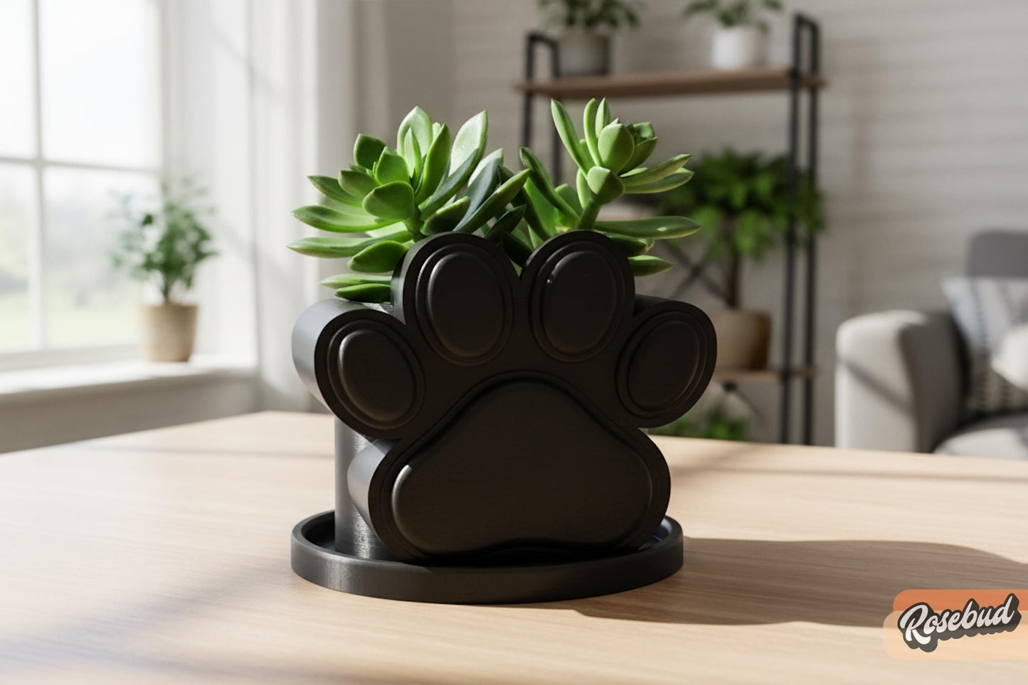 Paw Print Plant Pot with Drainage, Dog Lover Planter, Cute Paw Planter for Succulents, 3D Printed Pet Plant Pot, Dog Mom Gift, Cat Lover Pot