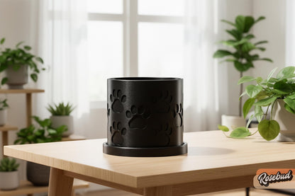 Dog Paw Planter with Drainage Tray, Paw Print Succulent Pot, Dog Mom Plant Pot, Pet Lover Planter, Cute Cat Decor, 3D Printed Plant Pot