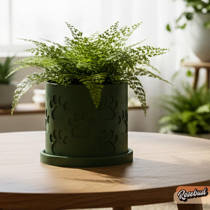 Dog Paw Planter with Drainage Tray, Paw Print Succulent Pot, Dog Mom Plant Pot, Pet Lover Planter, Cute Cat Decor, 3D Printed Plant Pot