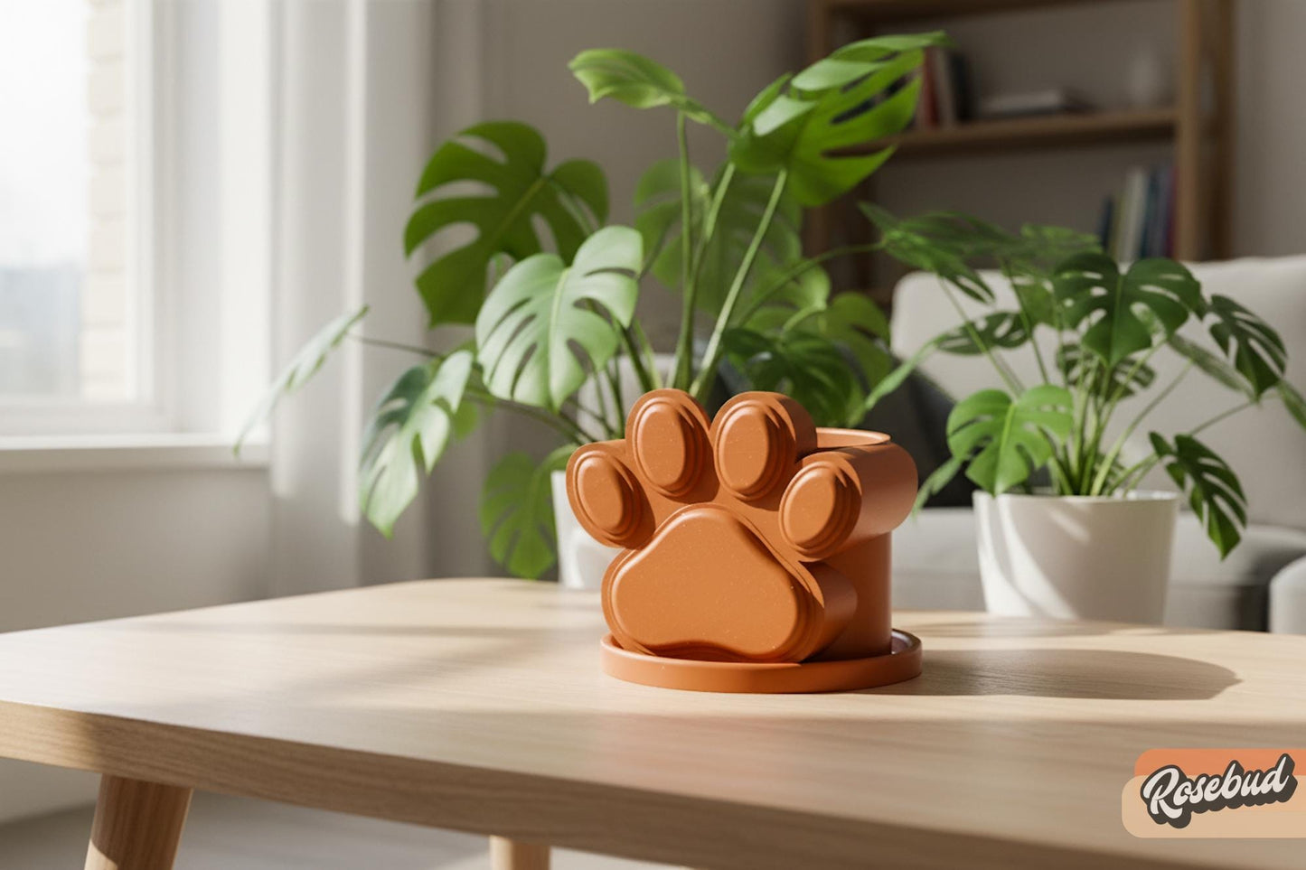 Paw Print Plant Pot with Drainage, Dog Lover Planter, Cute Paw Planter for Succulents, 3D Printed Pet Plant Pot, Dog Mom Gift, Cat Lover Pot