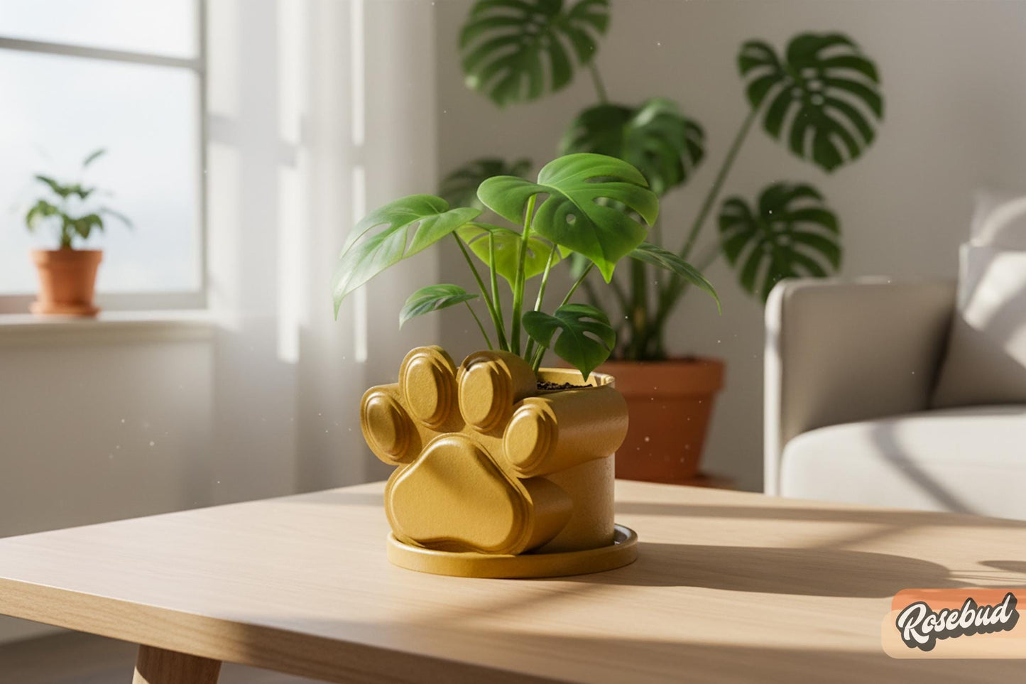 Paw Print Plant Pot with Drainage, Dog Lover Planter, Cute Paw Planter for Succulents, 3D Printed Pet Plant Pot, Dog Mom Gift, Cat Lover Pot