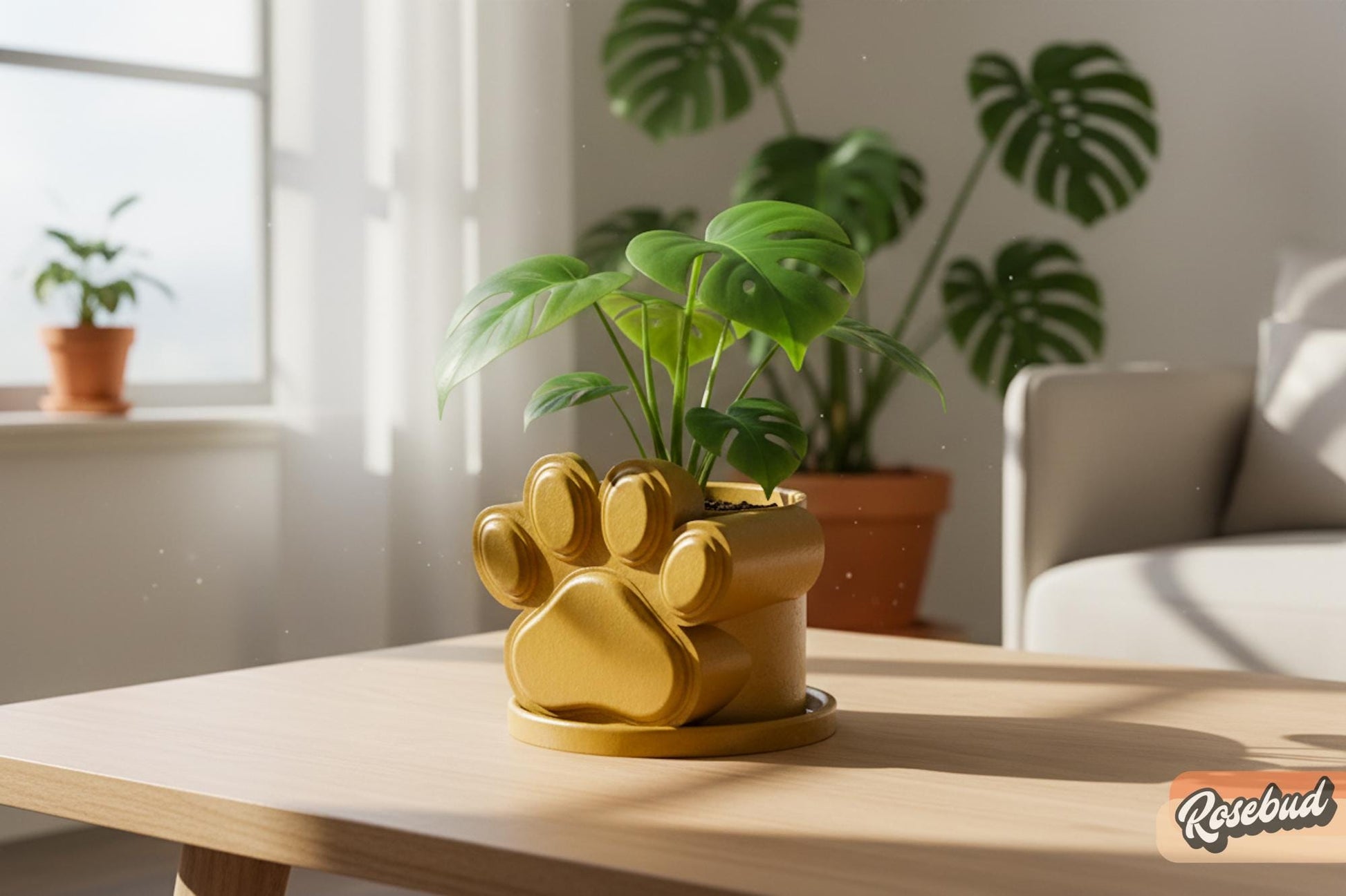 Paw Print Plant Pot with Drainage, Dog Lover Planter, Cute Paw Planter for Succulents, 3D Printed Pet Plant Pot, Dog Mom Gift, Cat Lover Pot