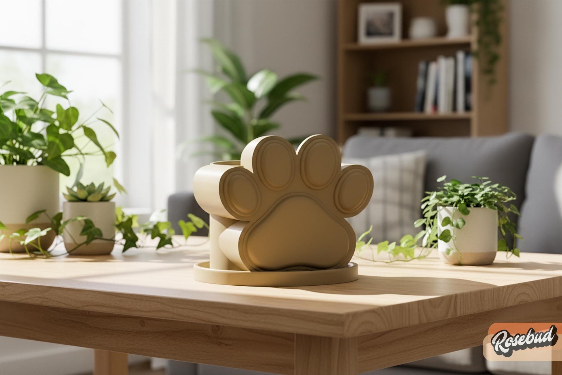 Paw Print Plant Pot with Drainage, Dog Lover Planter, Cute Paw Planter for Succulents, 3D Printed Pet Plant Pot, Dog Mom Gift, Cat Lover Pot