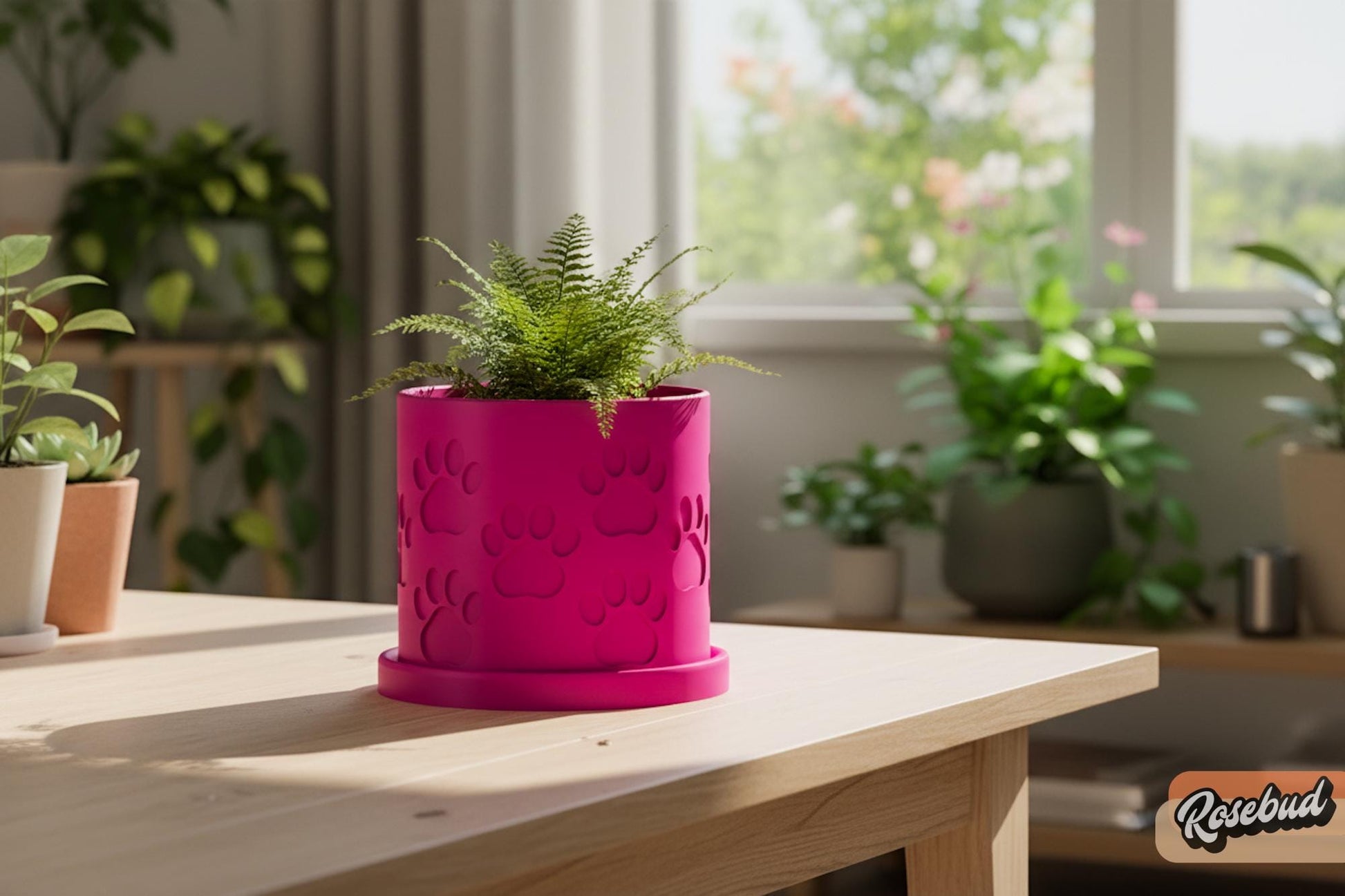 Dog Paw Planter with Drainage Tray, Paw Print Succulent Pot, Dog Mom Plant Pot, Pet Lover Planter, Cute Cat Decor, 3D Printed Plant Pot