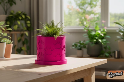 Dog Paw Planter with Drainage Tray, Paw Print Succulent Pot, Dog Mom Plant Pot, Pet Lover Planter, Cute Cat Decor, 3D Printed Plant Pot