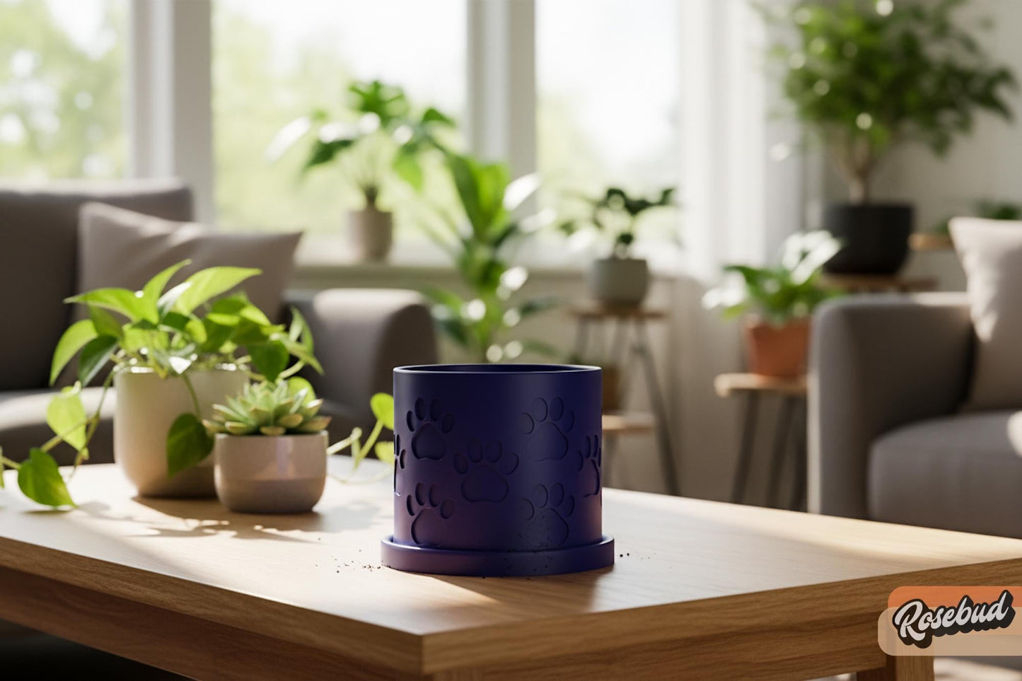 Dog Paw Planter with Drainage Tray, Paw Print Succulent Pot, Dog Mom Plant Pot, Pet Lover Planter, Cute Cat Decor, 3D Printed Plant Pot