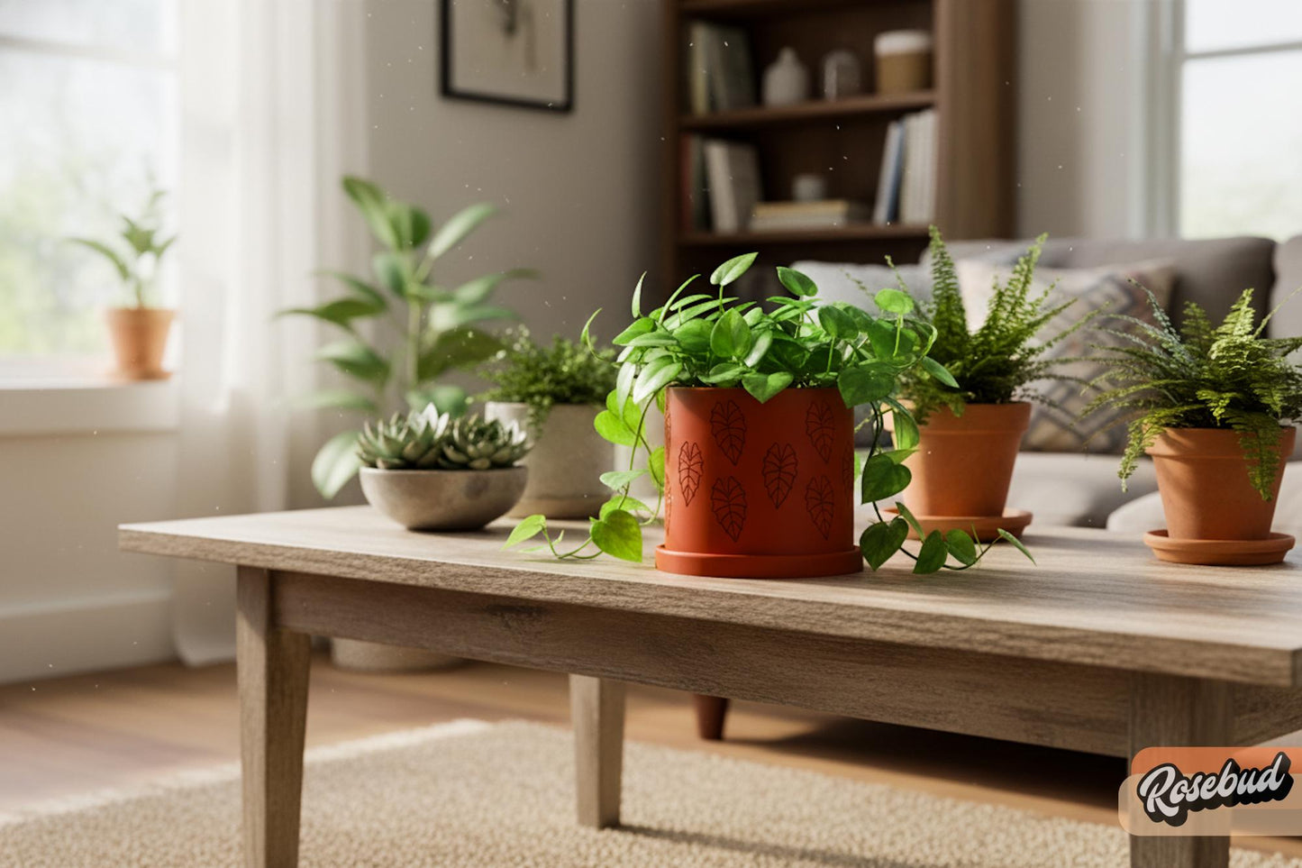 Modern Indoor Planter Pot, Minimalist 3D Printed Plant Pot, Contemporary Botanical Decor, Alocasia Leaf Design, 4–10 Inch