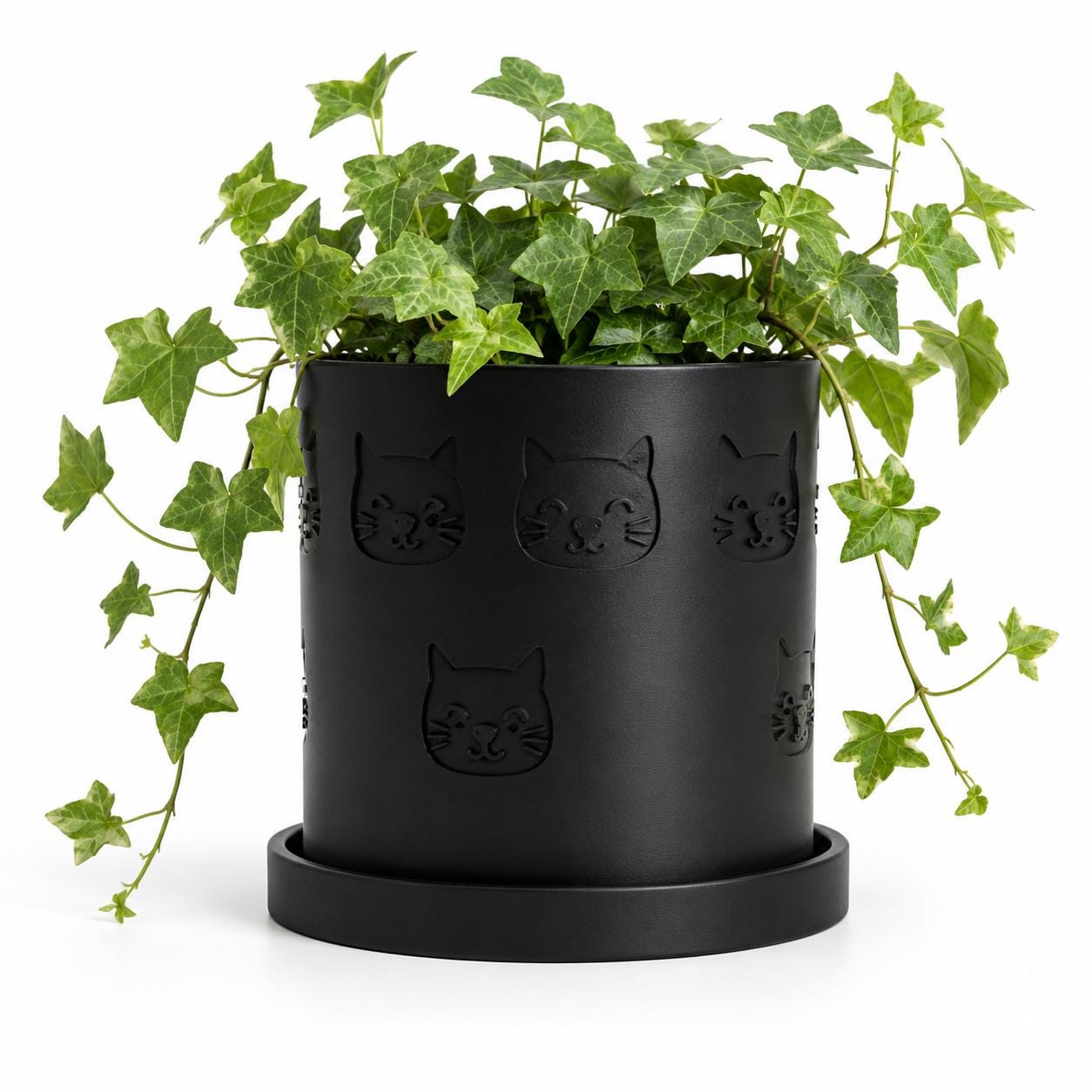 3D Printed Cat Planter Pot, Indoor Plant Pot with Drainage Tray, Lightweight Modern Houseplant Planter, 4–11 Inch Sizes