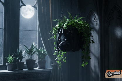 Bat Hanging Planter, Gothic Hanging Planter, 3D Printed Bat Plant Pot, Halloween Decor, Hypebeast Decor, Chrome Decor, Cubicle Decor