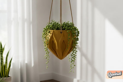 Hanging Planter with Drainage, Modern Hanging Plant Pot, 3D Printed Hanging Planter, Indoor Hanging Planter, Hanging Basket, Hypebeast Decor