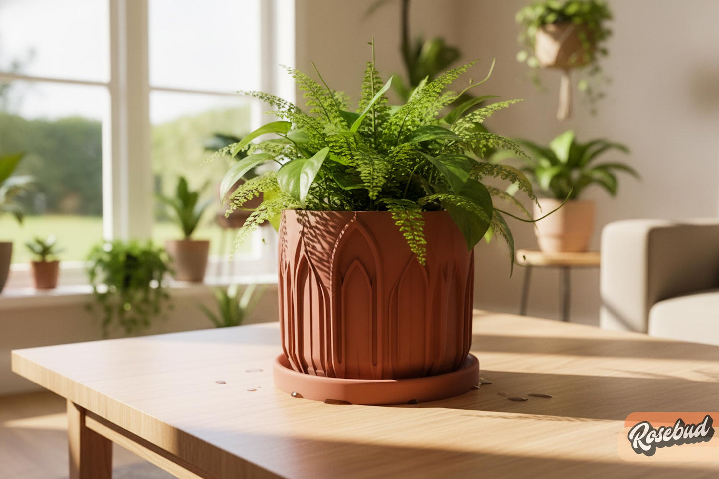 Castle Planter with Drainage Tray, Gothic Planter, Architectural Plant Pot, 3D Printed Planter, Indoor Planter, Unique Home Decor
