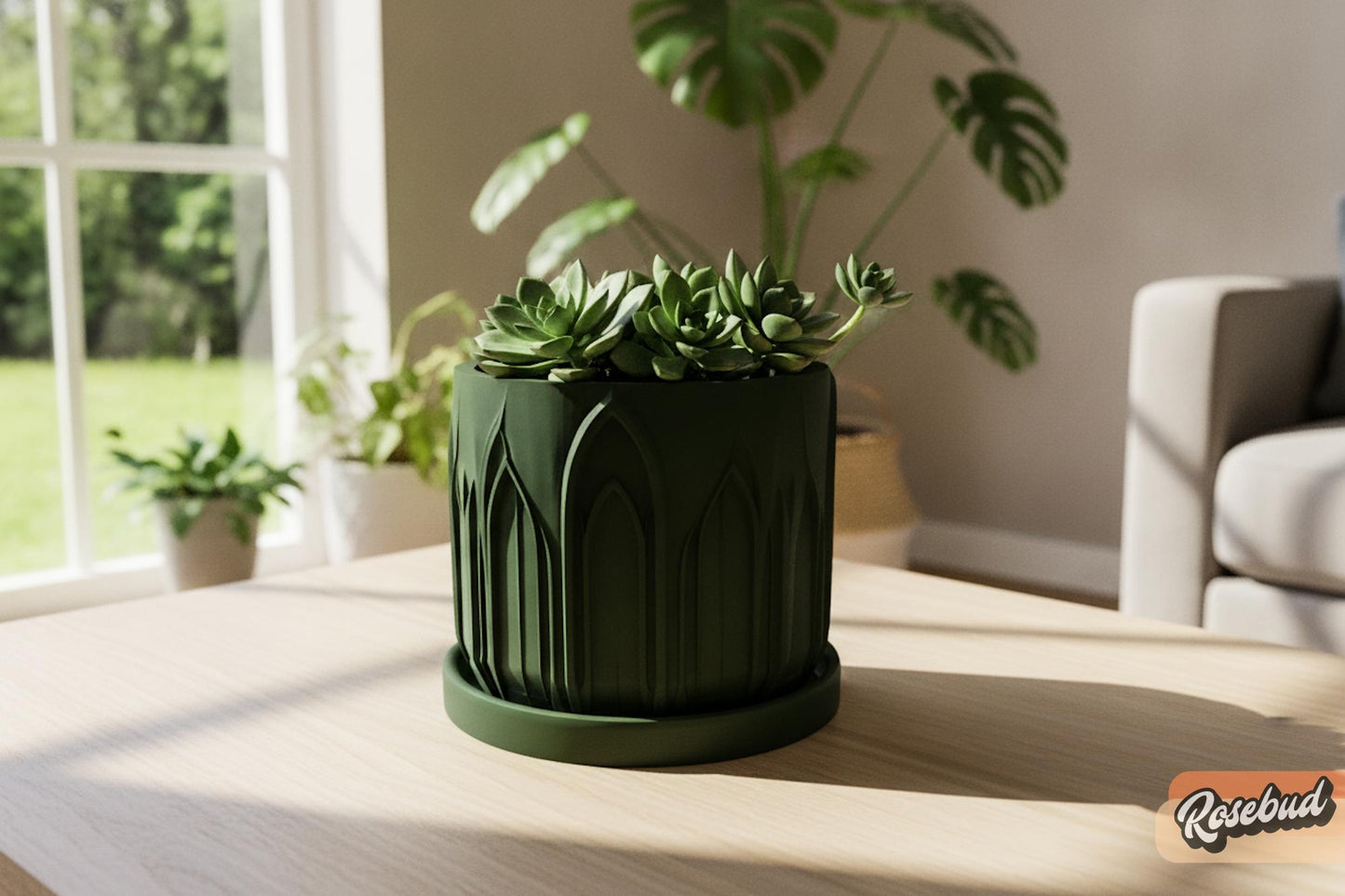 Castle Planter with Drainage Tray, Gothic Planter, Architectural Plant Pot, 3D Printed Planter, Indoor Planter, Unique Home Decor