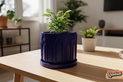 Castle Planter with Drainage Tray, Gothic Planter, Architectural Plant Pot, 3D Printed Planter, Indoor Planter, Unique Home Decor