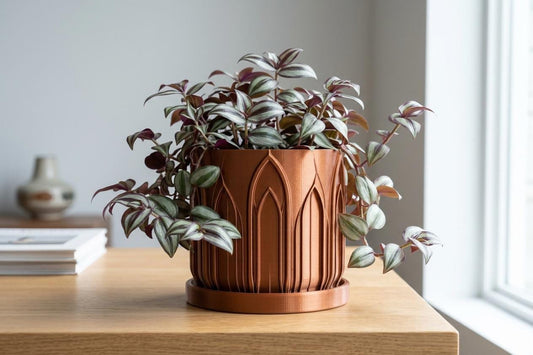 Castle Planter with Drainage Tray, Gothic Planter, Architectural Plant Pot, 3D Printed Planter, Indoor Planter, Unique Home Decor