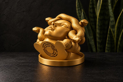 Medusa Planter with Drainage & Drip Tray, Snake Hair Face Planter, 3D Printed Greek Mythology Plant Pot, 22 Colors, Fits 2 4 6 Inch Plants