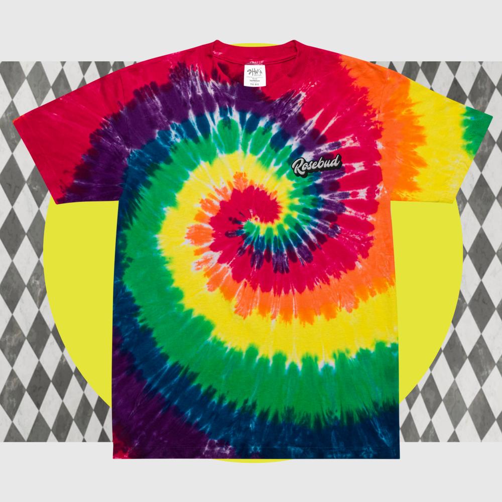 Classic Rosebud Oversized Tie Dye T-Shirt