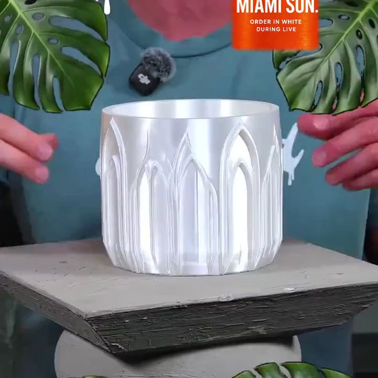 Castle Planter with Drainage Tray, Gothic Planter, Architectural Plant Pot, 3D Printed Planter, Indoor Planter, Unique Home Decor