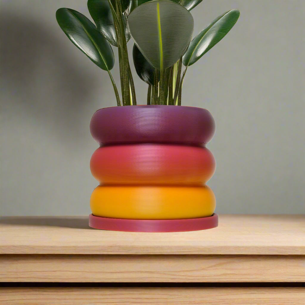 Single Colorful Pot Large Colorful Planter Pots Bubble Plant Pot Unique Single Ring