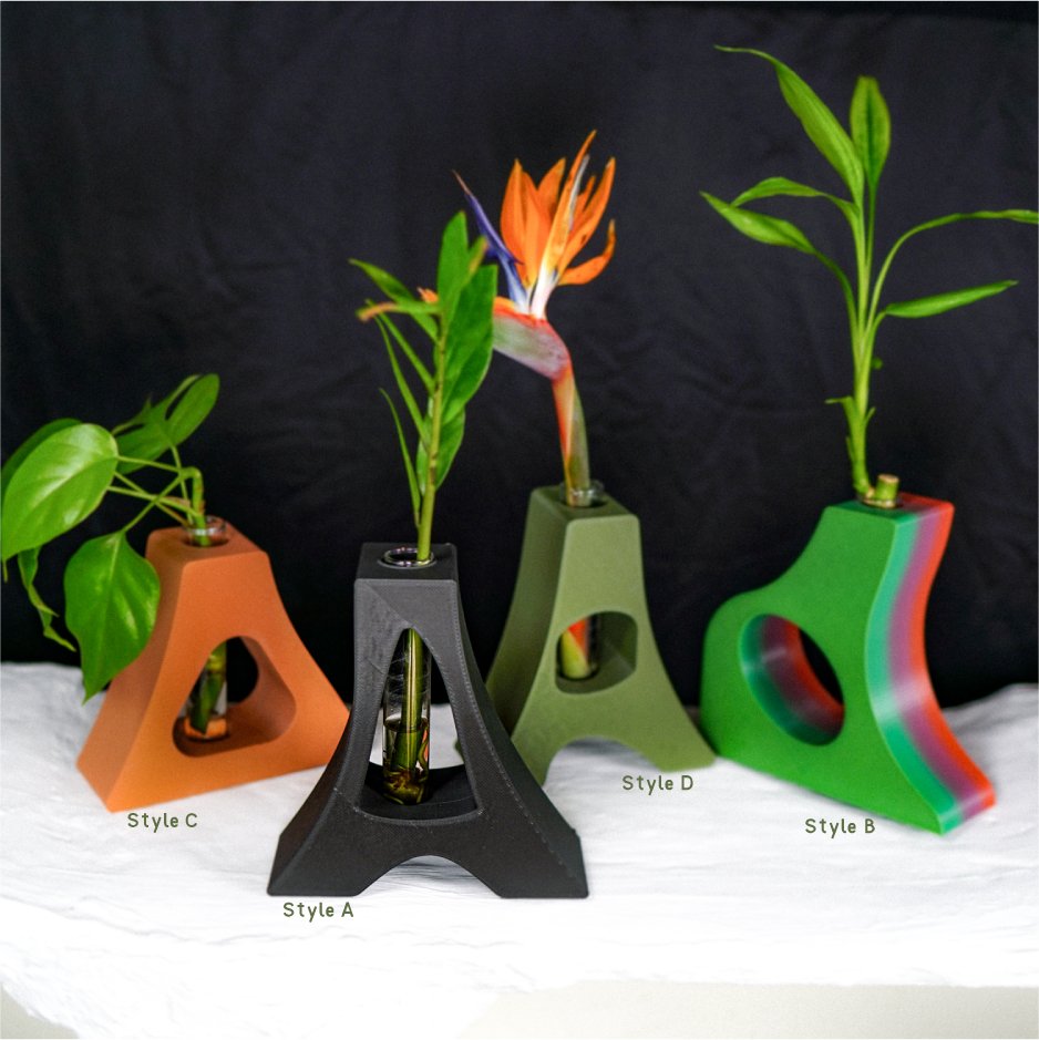 “A” Art Nouveau Propagation Station - Rosebud HomeGoods Black No Plant Cutting MODERN HOME GOOD