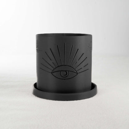 All-Seeing Eye Planter - Rosebud HomeGoods Black 4 With Drip Tray MODERN HOME GOOD