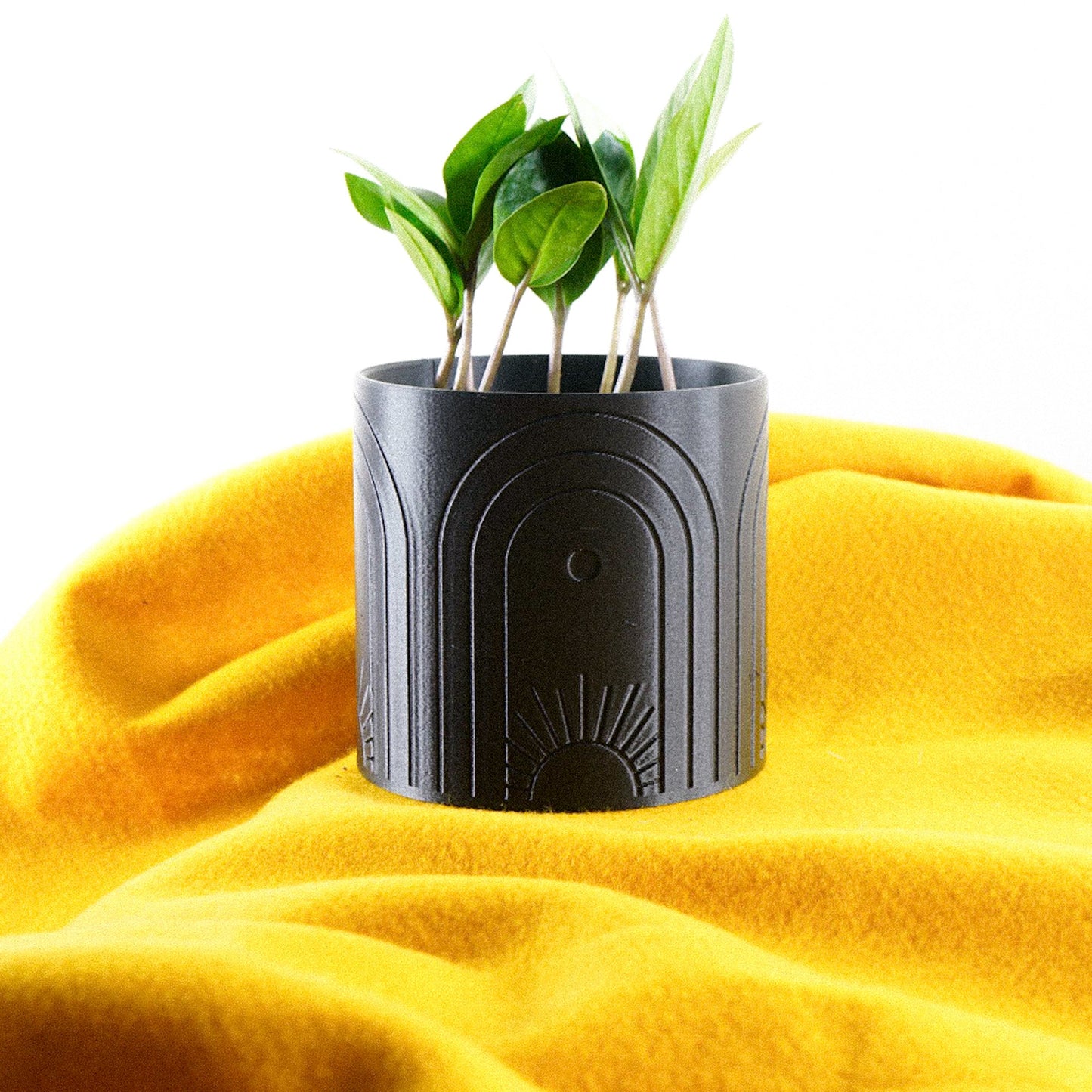 Boho Sun Planter - Rosebud HomeGoods Black 4 Inch Without Drip Tray MODERN HOME GOOD