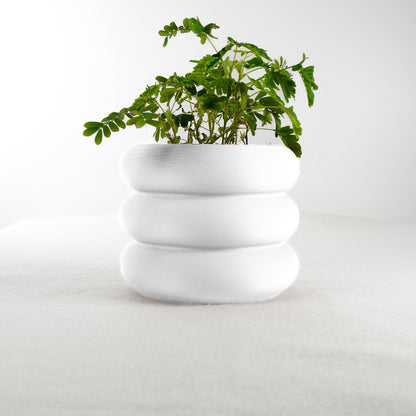 Bubble Planter - Rosebud HomeGoods White 4 Inch With Drip Tray MODERN HOME GOOD