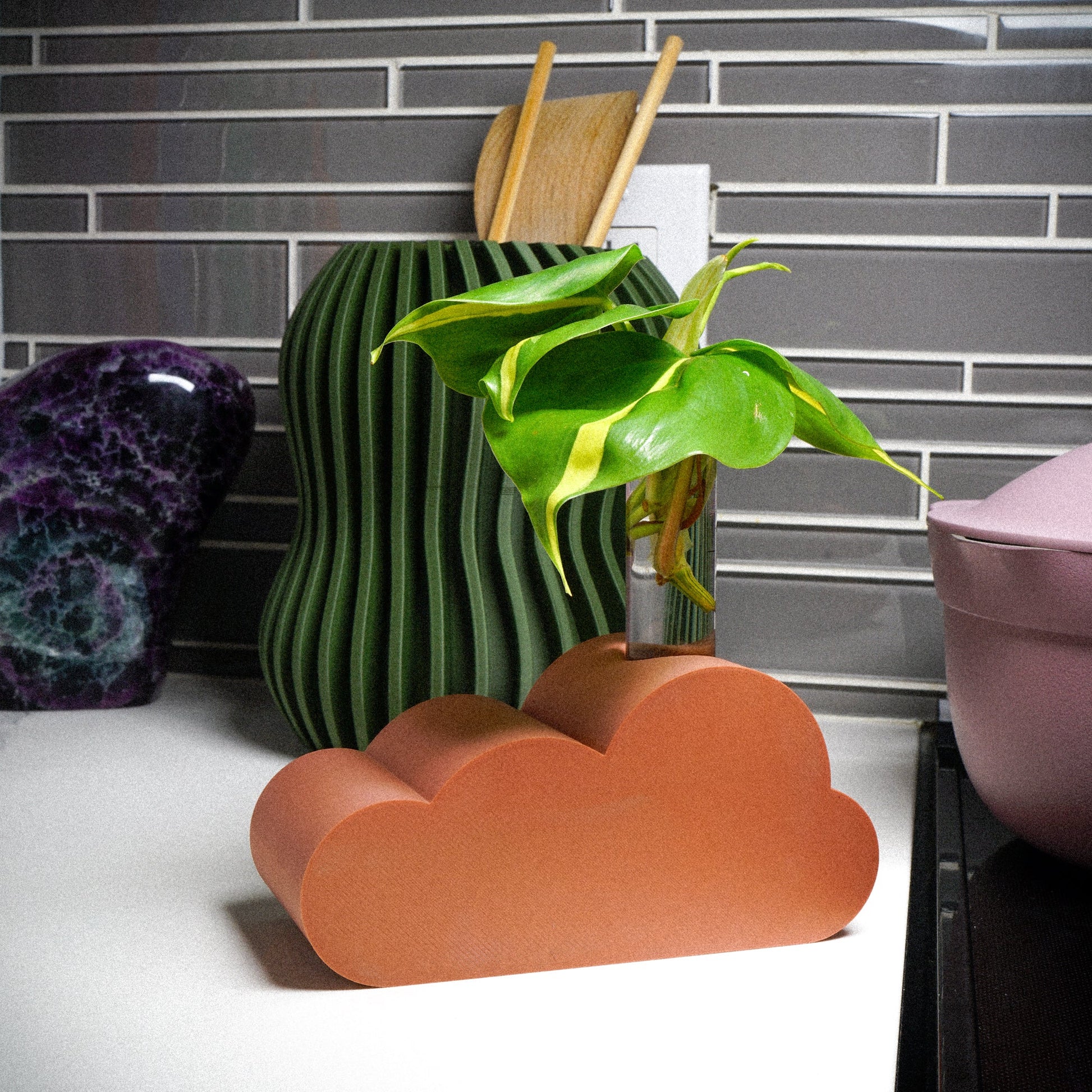 cloud plant pot Cloud Propagation Station- Elegant Propagation Station Stands with Four Tubes, Perfect for Table Decor, Plant Starters, and Reed Diffusers in Modern Home and Garden Decor – Rosebud HomeGoods