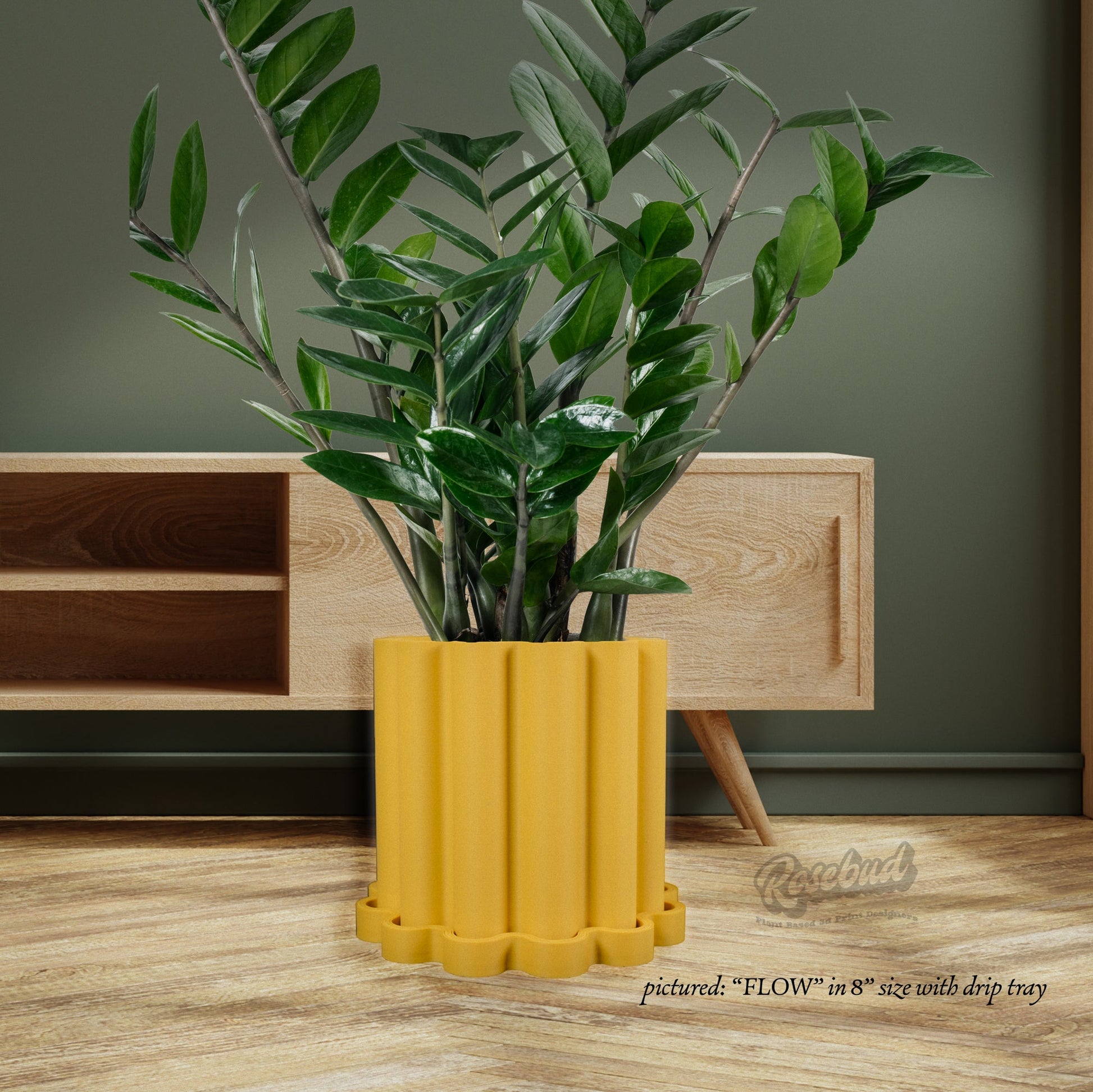fancy plant pots Funky Plant Pot, Mid Century Modern Pots with Drainage and Saucer, Cache Planter Pot FLOW Gold / 6 / Without Drip Tray