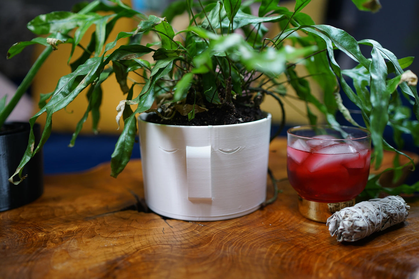 Minimal Face Planter, 3D Printed Planter, Planter with Drainage, Decor - Rosebud HomeGoods