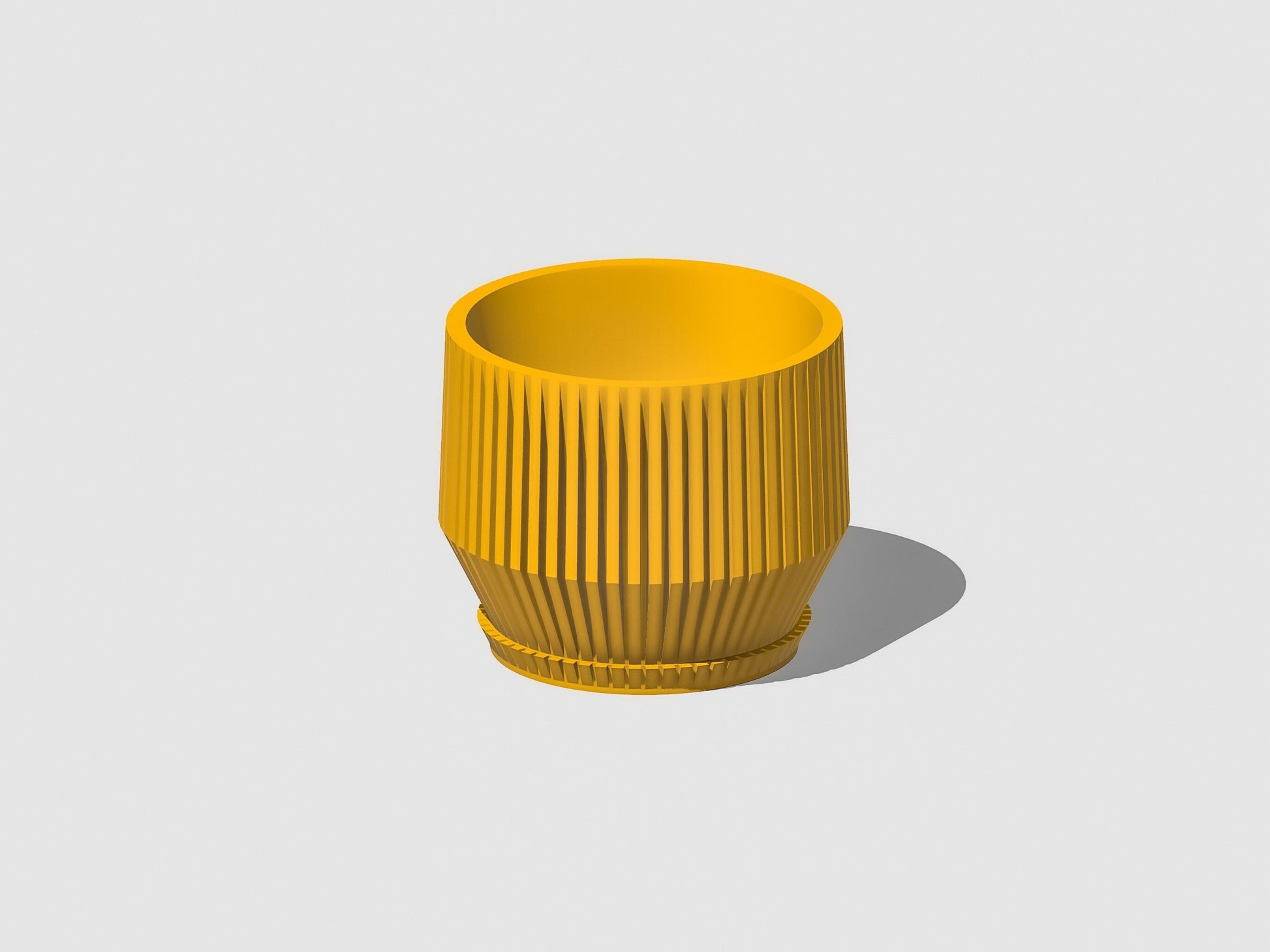 Unique Plant Pot with Drainage, 3D Printed Planter Pot Unique Modern Ribbed Design, Lightweight Skyline