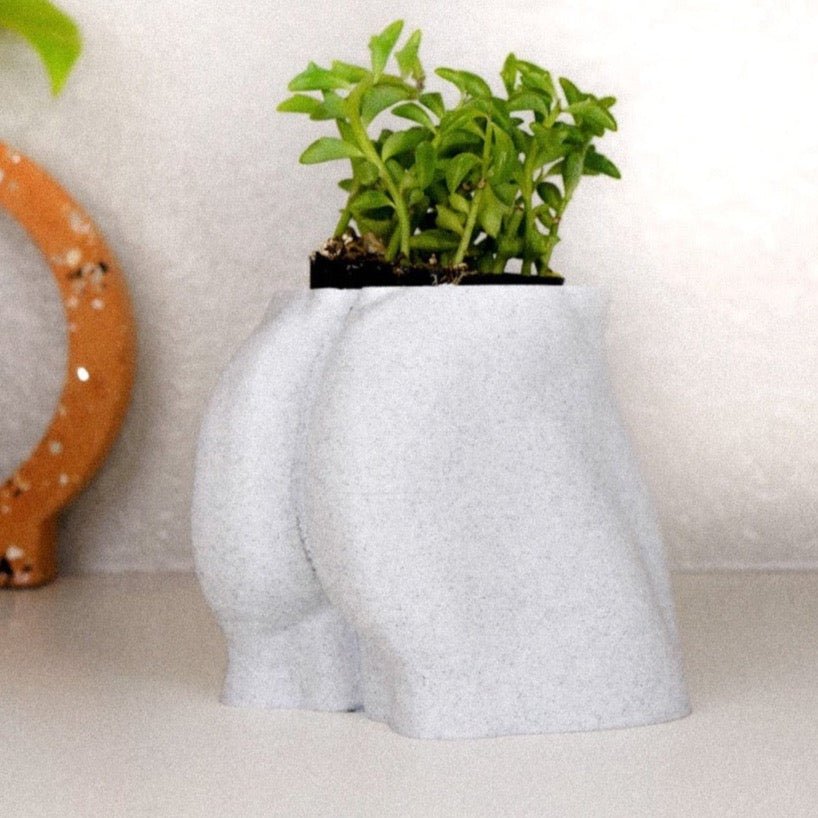 Muscle Butt Planter - Rosebud HomeGoods Marble With Drip Tray MODERN HOME GOOD