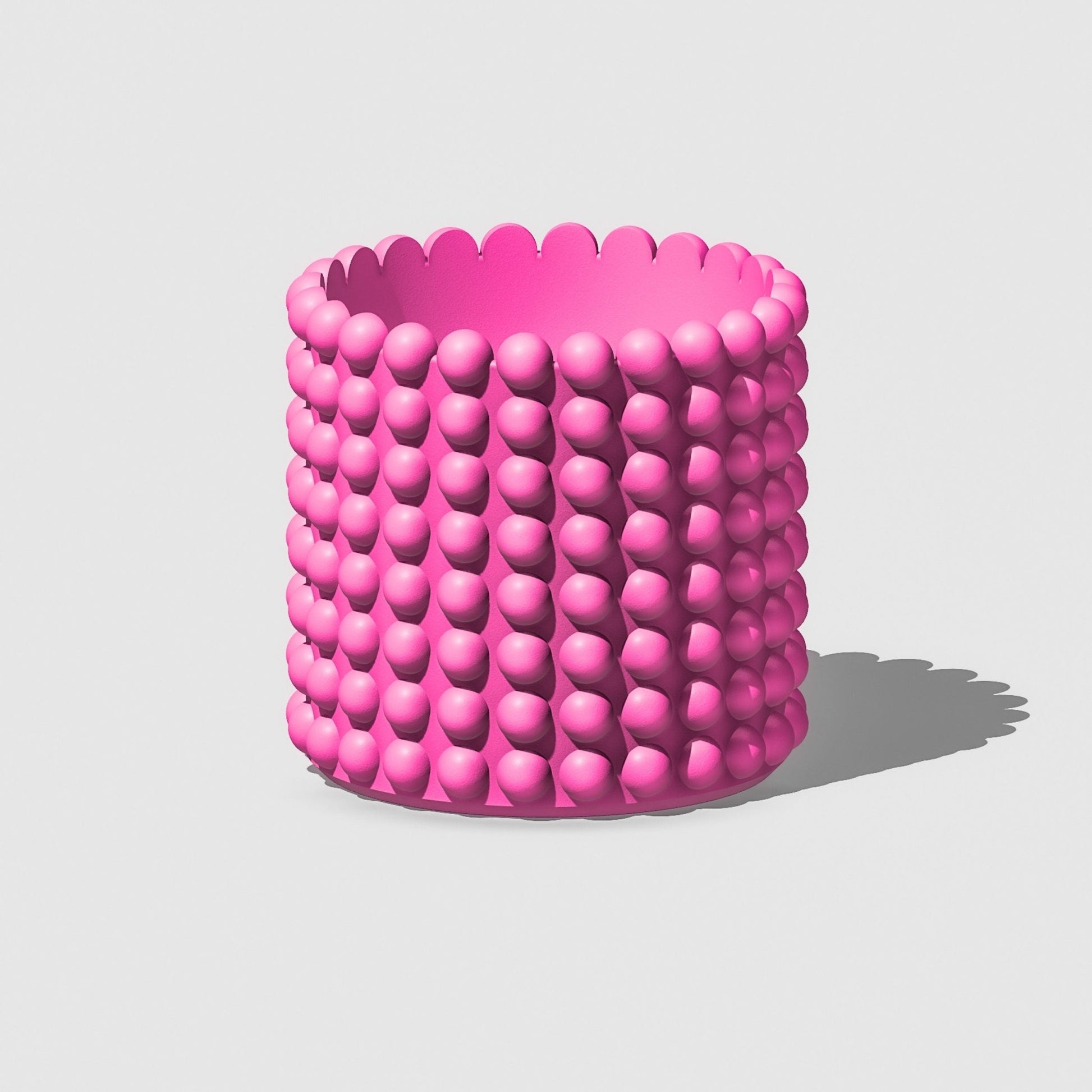 Pink Modern planter with drainage 'RING OF PEARLS DESIGN' - Rosebud HomeGoods Pink 4 Inch - No Tray MODERN HOME GOOD