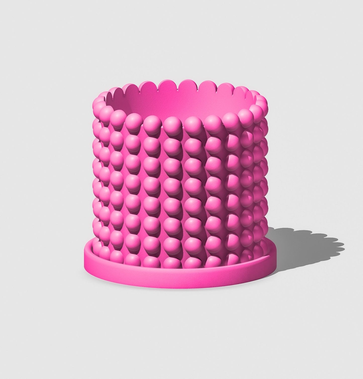 Pink Modern planter with drainage 'RING OF PEARLS DESIGN' - Rosebud HomeGoods Pink 4 Inch - No Tray MODERN HOME GOOD