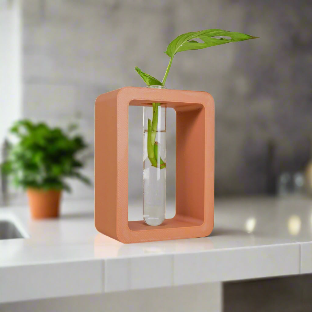 Rectangle Propagation Station - Rosebud HomeGoods Terracotta Stand & Tube MODERN HOME GOOD