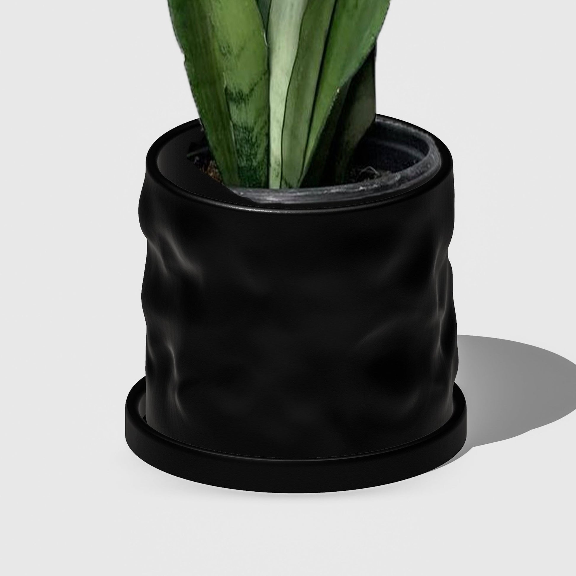 The Arezzo Plant Pot - Rosebud HomeGoods Black 4 With Drip Tray MODERN HOME GOOD
