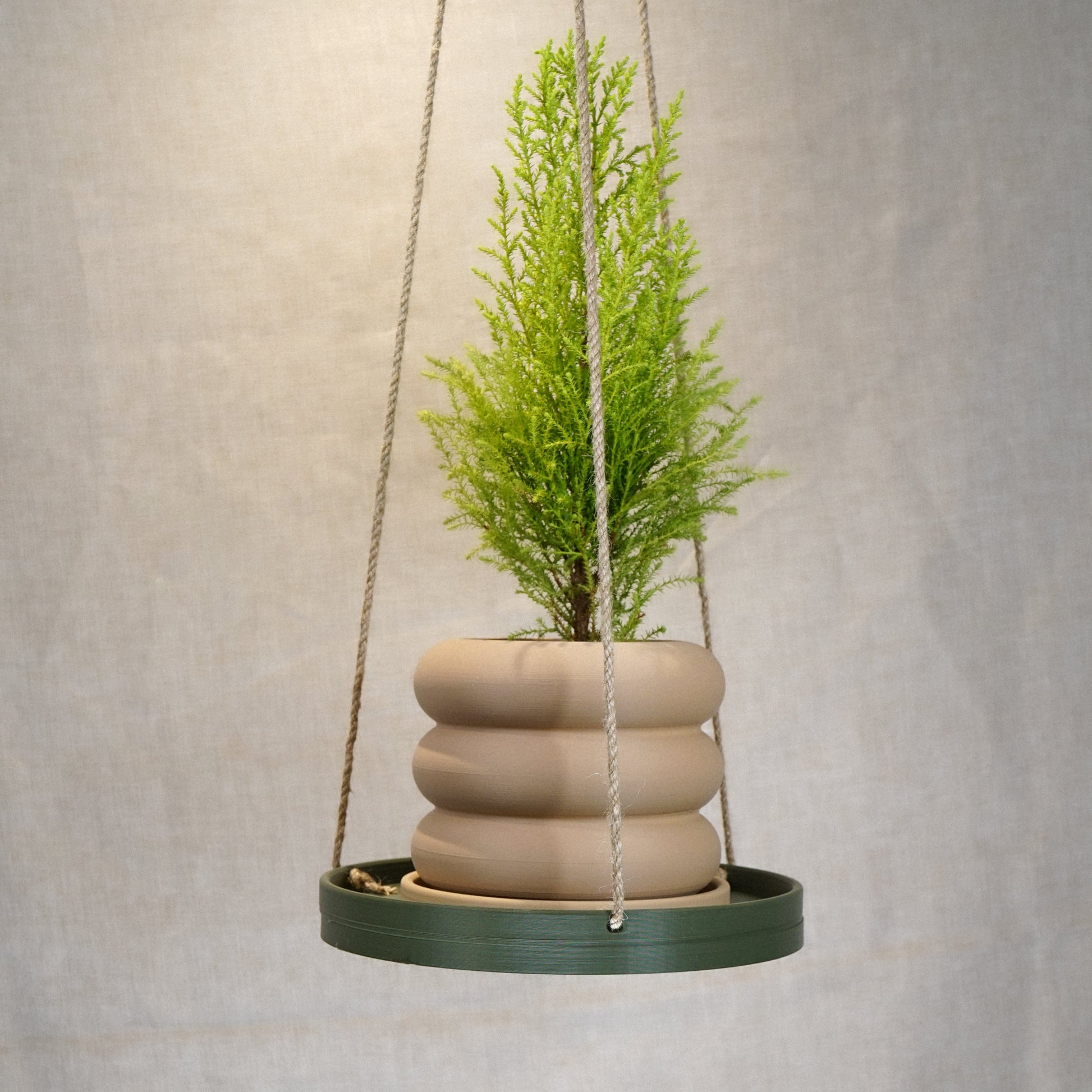 hanging planter with tray The Ribbed Hanging Plant Tray – Multiple Sizes & Colors, Stylish Plant Display, Eco-Friendly, Durable Hanging Planters