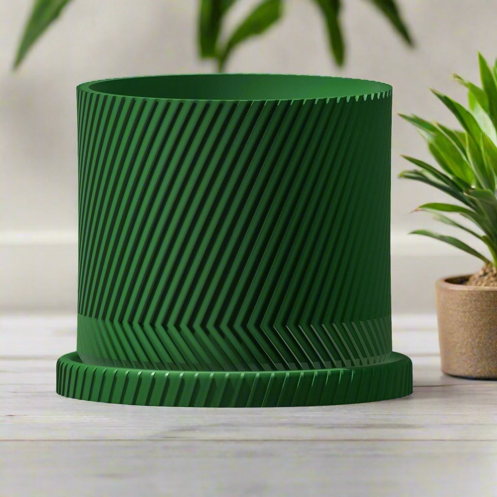 The Parallax Planter - Rosebud HomeGoods 4 Inch No Drip Tray Green MODERN HOME GOOD