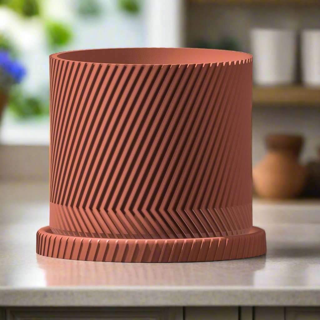 The Parallax Planter - Rosebud HomeGoods 4 Inch No Drip Tray Terracotta MODERN HOME GOOD