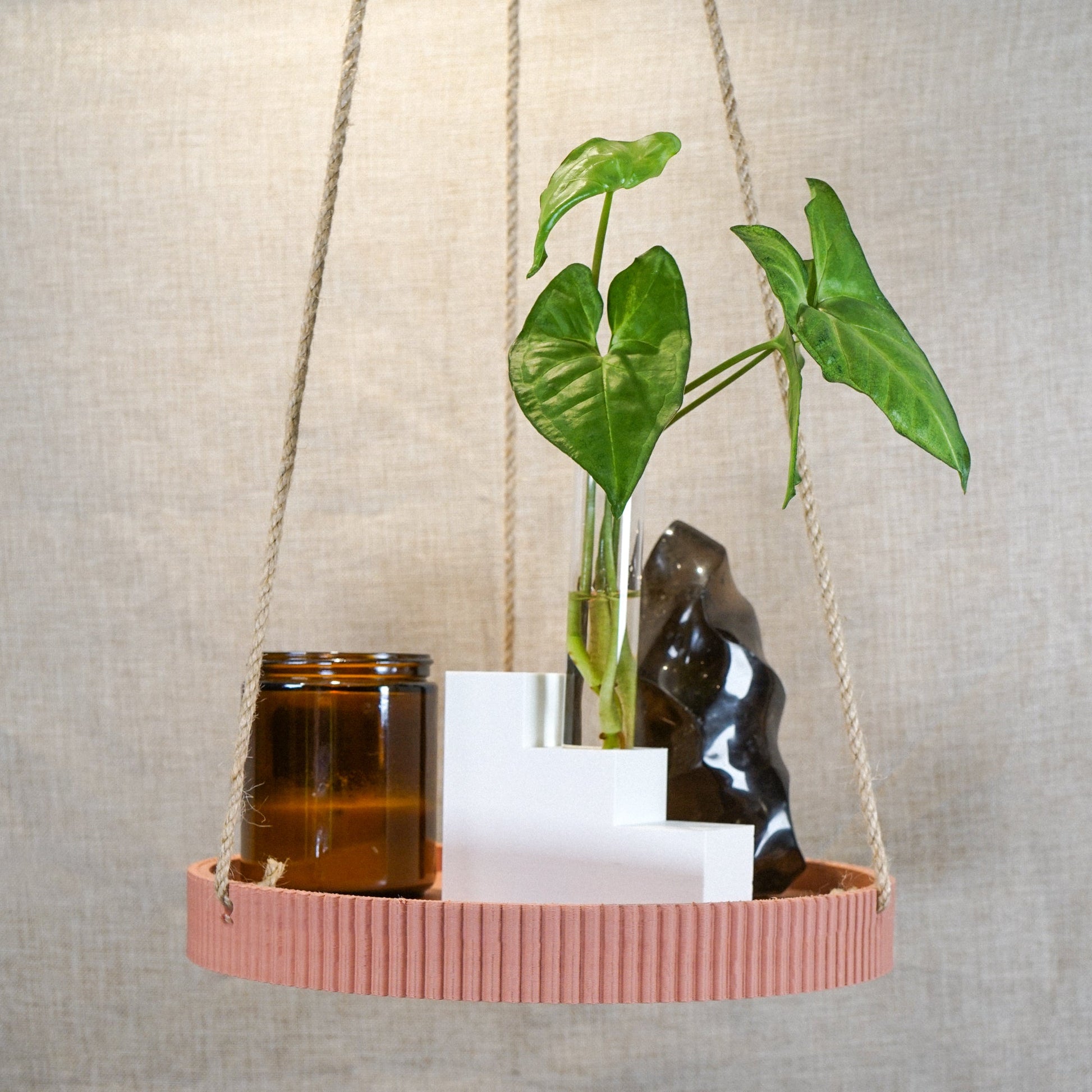 hanging plant water tray The Ribbed Hanging Plant Tray – Multiple Sizes & Colors, Stylish Plant Display, Eco-Friendly, Durable Hanging Planters